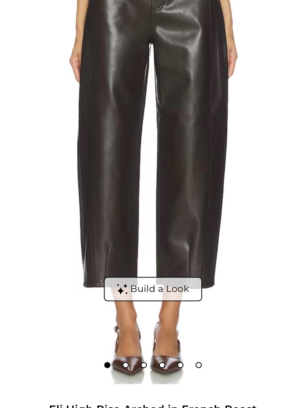 pistola Cropped High-Rise Faux Leather Pants — Brown barrel
